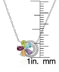 Macy's 2-Pc. Multi-Stone Pendant Necklace & Earrings Set (4.05 ct. t.w.) in Sterling Silver