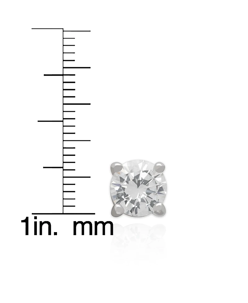 Macy's 2-Pc. Lab-Grown White Sapphire Hoop & Stud (4.9 ct. t.w.) Earring Set in Sterling Silver