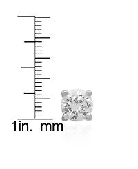 Macy's 2-Pc. Lab-Grown White Sapphire Hoop & Stud (4.9 ct. t.w.) Earring Set in Sterling Silver