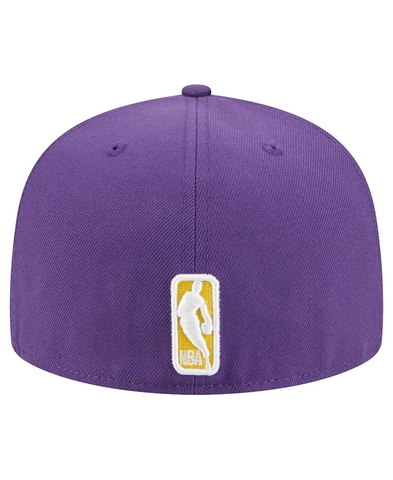 New Era Men's Purple Los Angeles Lakers Tri-Hit 59Fifty Fitted Hat