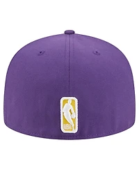 New Era Men's Purple Los Angeles Lakers Tri-Hit 59Fifty Fitted Hat