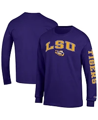 Champion Men's Purple Lsu Tigers Arch Over Logo 2-Hit Long Sleeve T-Shirt