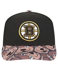 New Era Men's Black Boston Bruins Mascot Visor 9SEVENTY Adjustable Hat