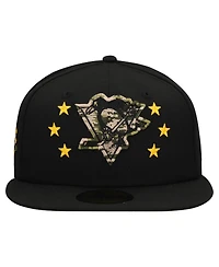 New Era Men's Black Pittsburgh Penguins Military Appreciation Digital Camo Stars 59FIFTY Fitted Hat