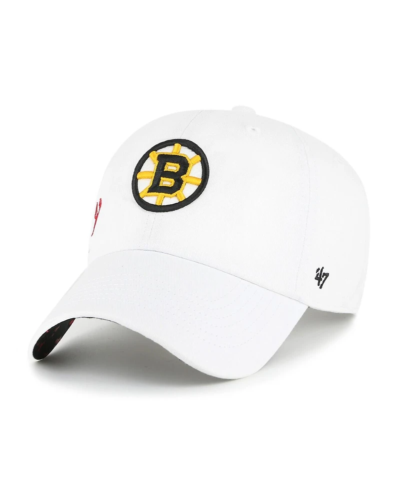 '47 Brand Women's White Boston Bruins Confetti Clean Up Adjustable Hat