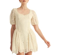 Arose Studio, Inc Women's Amaline Balloon Sleeve Sweetheart Neck Mini Dress