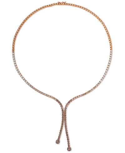 Le Vian Chocolate Diamond (6.20 ct. t.w.) and Nude Diamond (2.10 ct. t.w.) Tennis Necklace in 14k Strawberry Gold