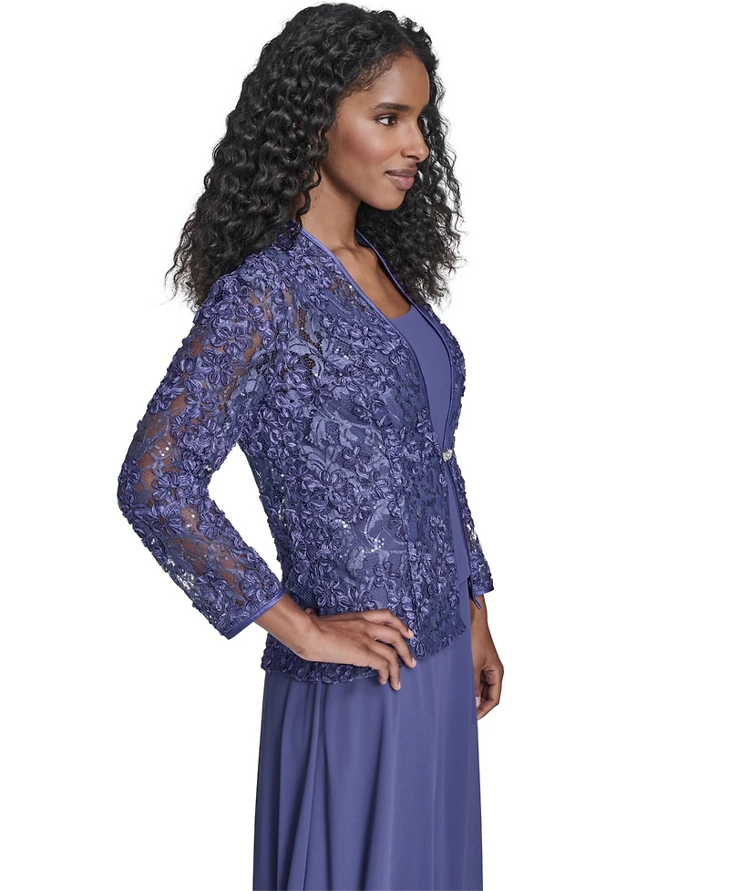 Jessica Howard Petite Midi Dress with 3/4-Sleeve Jacket, 2-Piece Set