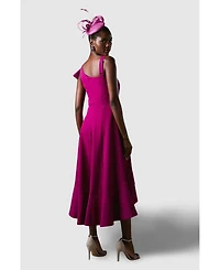 Coast Women's One Shoulder Crepe Ruffle Midi Dress