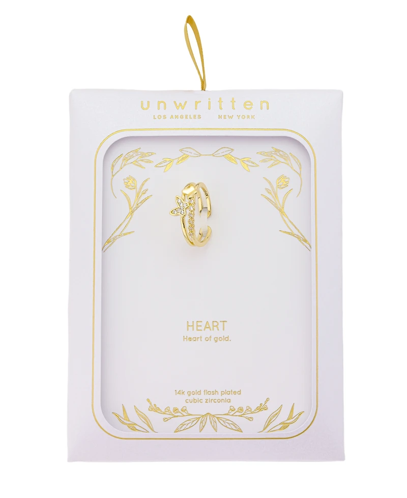 Unwritten Cubic Zirconia 14k Gold Flash Plated Butterfly Ring