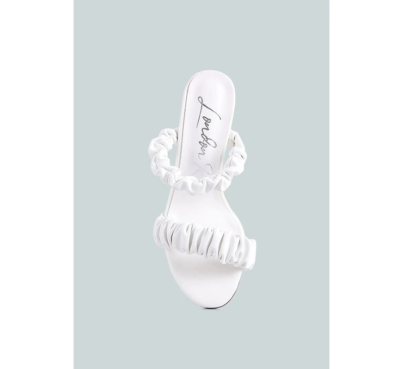 Qualie Ruched Strap Stiletto Heel Sandals