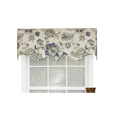 Ophelia Regal Style All Season 3" Rod Pocket Valance 50" x 17" Blue by Rlf Home