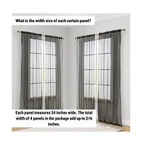 Hlc.me Essentials Sheer Voile Window Treatment Rod Pocket Curtain Panels