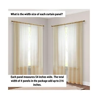 Hlc.me Essentials Sheer Voile Window Treatment Rod Pocket Curtain Panels