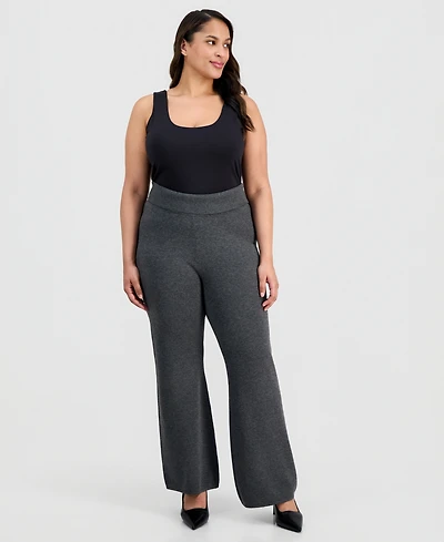 Bar Iii Trendy Plus Pull-On Flare-Leg Pants, Macy's Exclusive