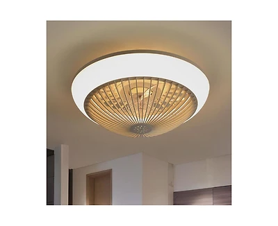 Sofucor 15-inch Modern 7-Blade Rgb Colorful Ceiling Fan Light with Six Speed Remote Control and Forward Reverse Function