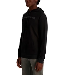 Karl Lagerfeld Paris Men's French Terry Embossed Logo Hoodie