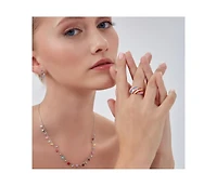 Spero London Enamel Rainbow Stripe Chunky Sterling Silver Ring