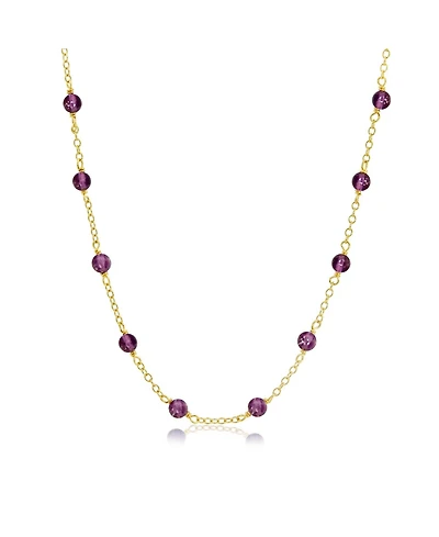 The Lovery Amethyst Bead Chain Necklace 14K Gold