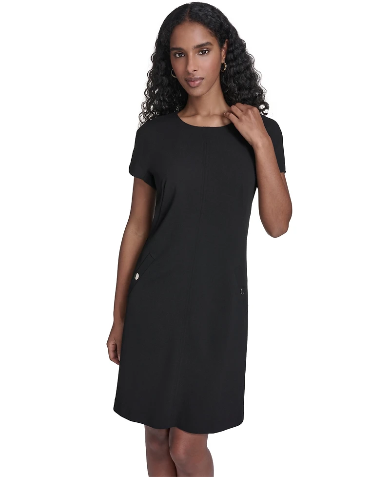 Tommy Hilfiger Women's Button-Trim Shift Dress