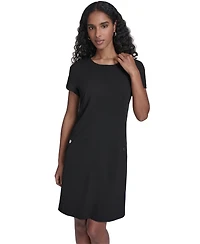 Tommy Hilfiger Women's Button-Trim Shift Dress