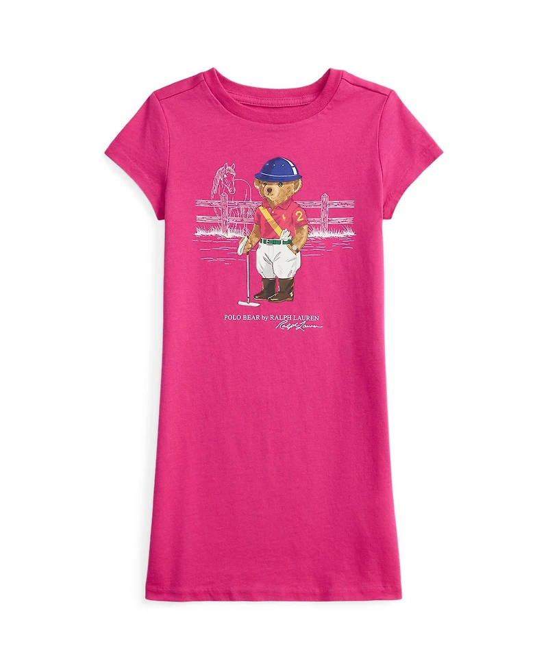 Polo Ralph Lauren Girls' 2T-6X Bear Cotton Jersey Dress