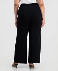 Tahari Asl Plus Mid-Rise Sweater-Knit Pants