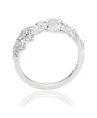 Suzy Levian Sterling Silver Cubic Zirconia Pave Brown Crossover Ring