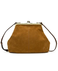 Patricia Nash Vivienne Suede Kisslock Frame Leather Crossbody Bag