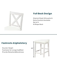 Casainc 5-Piece Counter Height Dining Set with 4 Chairs