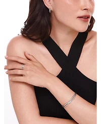 Devata Love Knot Hoop Earrings in Rhodium Plated Sterling Silver