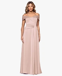 Xscape Women's Off-The-Shoulder Long Party Dress