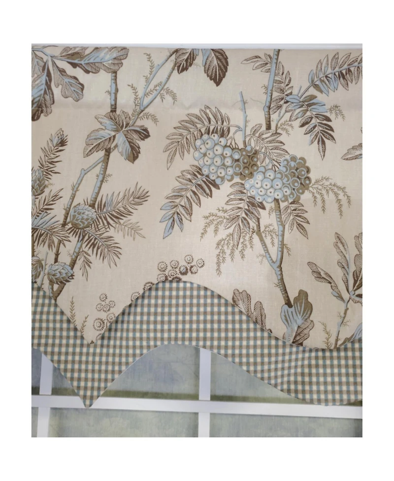 Rlf Home High-Quality Fabric Window Valance – 3" Rod Pocket Brantwood D-Regal Mist