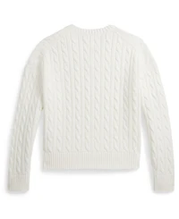 Polo Ralph Lauren Girls' 7-16 Cable-Knit V-Neck Sweater