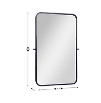Emma+Oliver Mason Pivot Wall Mirror with Slim Frame and Silver Backed Glass for Clarity Bathrooms