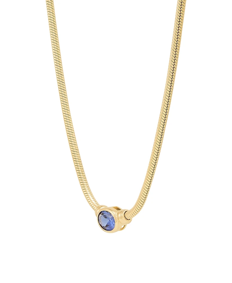 Macy's Sapphire Necklace (7/8 ct. t.w.) in 14k Yellow Gold-Plated Sterling Silver