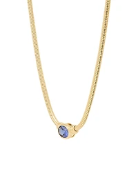 Macy's Sapphire Necklace (7/8 ct. t.w.) in 14k Yellow Gold-Plated Sterling Silver