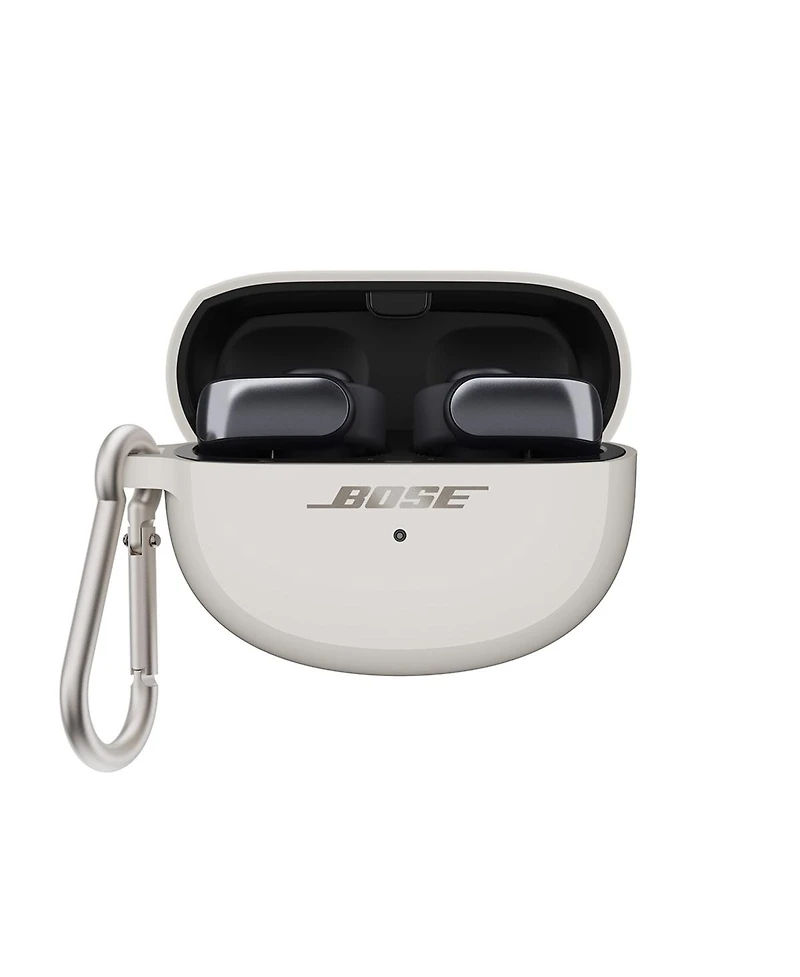 Bose Ultra Open Wireless Earbuds, Moonstone Blue, Bundle with White Smoke Silicone Case Cover