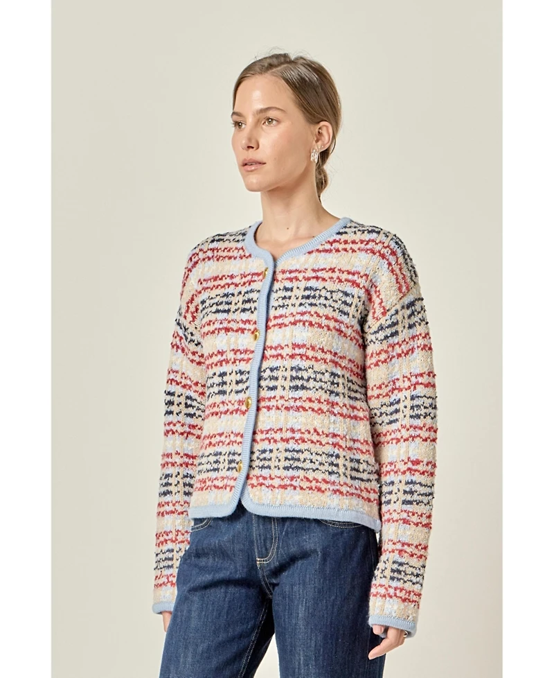 English Factory Women's Textured Stripe Jacket