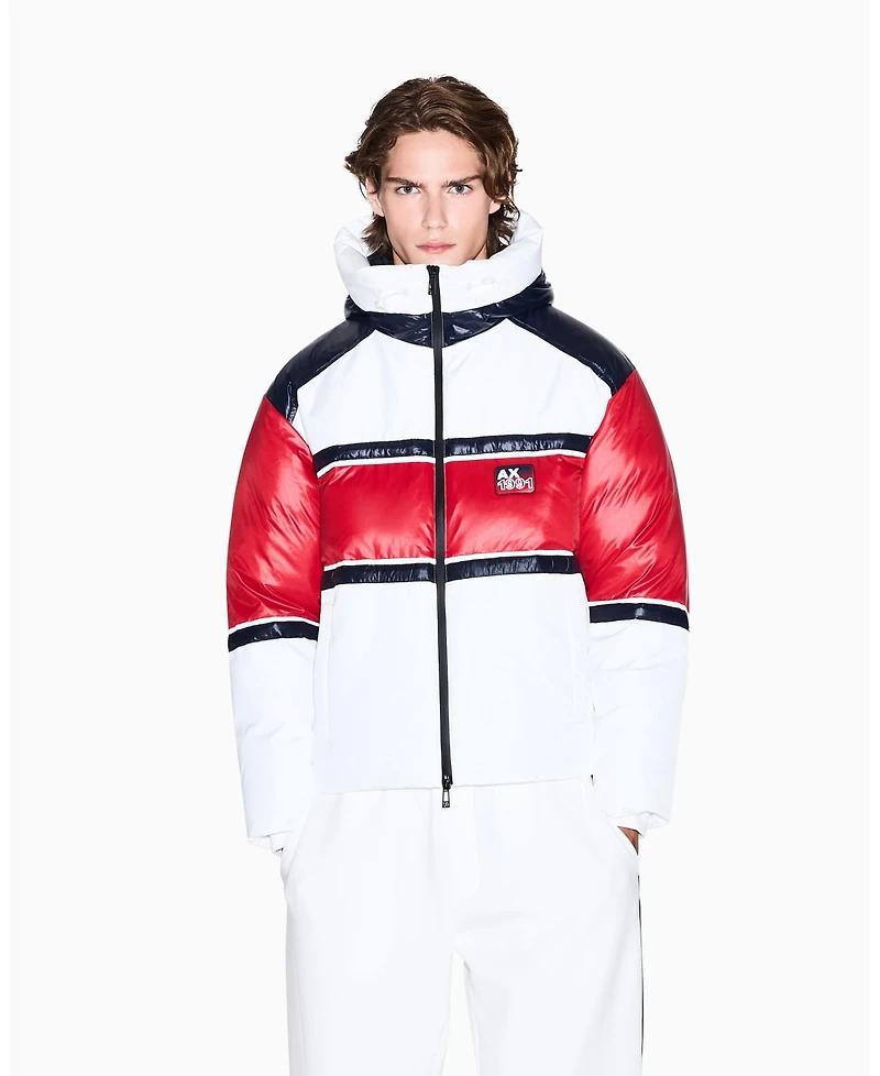 A|X Armani Exchange Men's Color Block Puffer Jacket