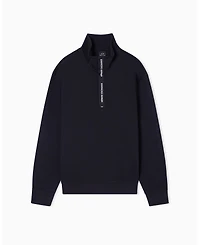 A|X Armani Exchange Men's Grosgrain Logo Fleece Quarter Zip Sweatshirt