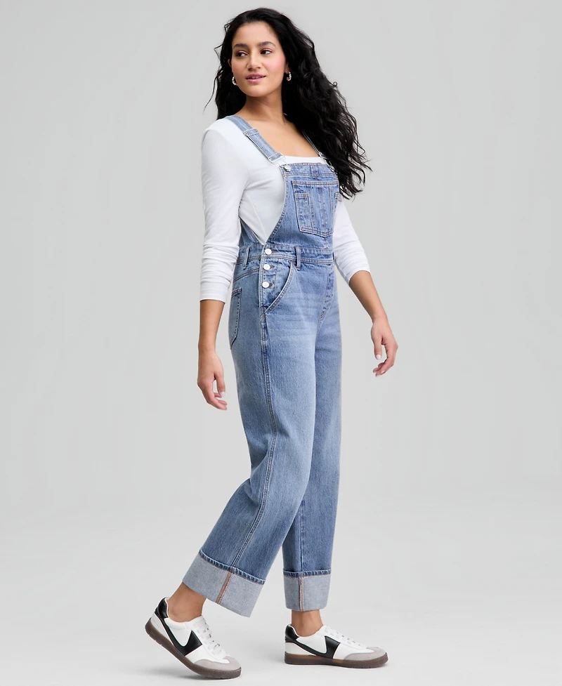 And Now This Women's Cuffed Denim Overalls, Macy's Exclusive