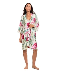 Linea Donatella Women's Tulip Garden Print Knit Wrapper