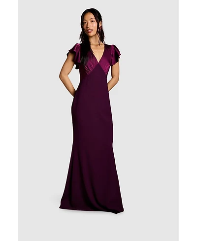 Coast Women's V-Neck Angel Short Sleeve Maxi Dress