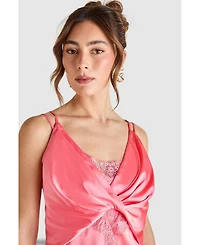 Coast Women's Lace Insert Satin Fitted Dress