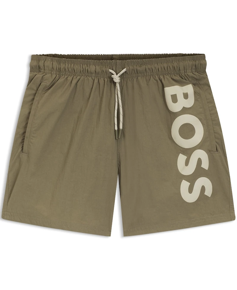Boss by Hugo Men's Contrast-Logo Swim Shorts