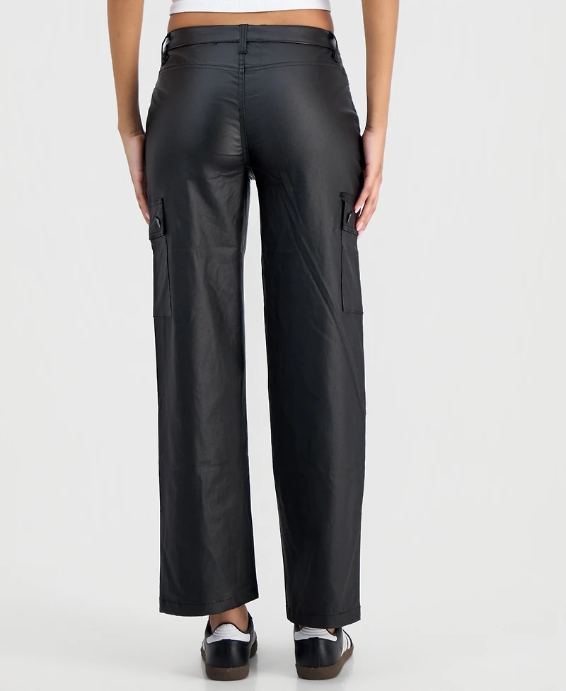 Madden Girl Juniors' Coated 90s Cargo Pants