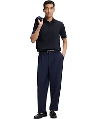 Boss by Hugo Men's Monogram Underplacket Cotton-Blend Polo Shirt