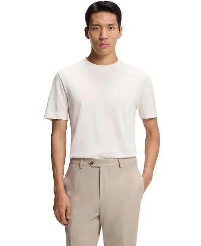 Boss by Hugo Men's Cotton-Silk Geometric Jacquard T-Shirt