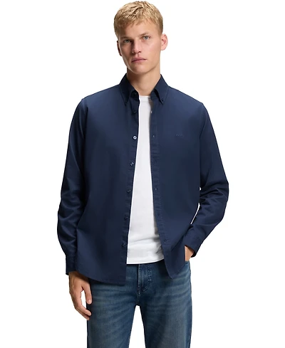 Boss by Hugo Men's Stretch-Cotton Dobby Regular-Fit Dress Shirt